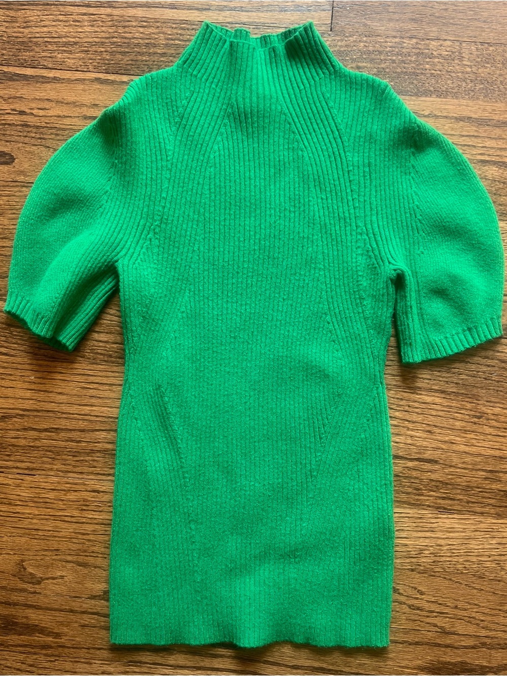 Maeve by Anthropologie Green Ribbed Mock Neck Sweater